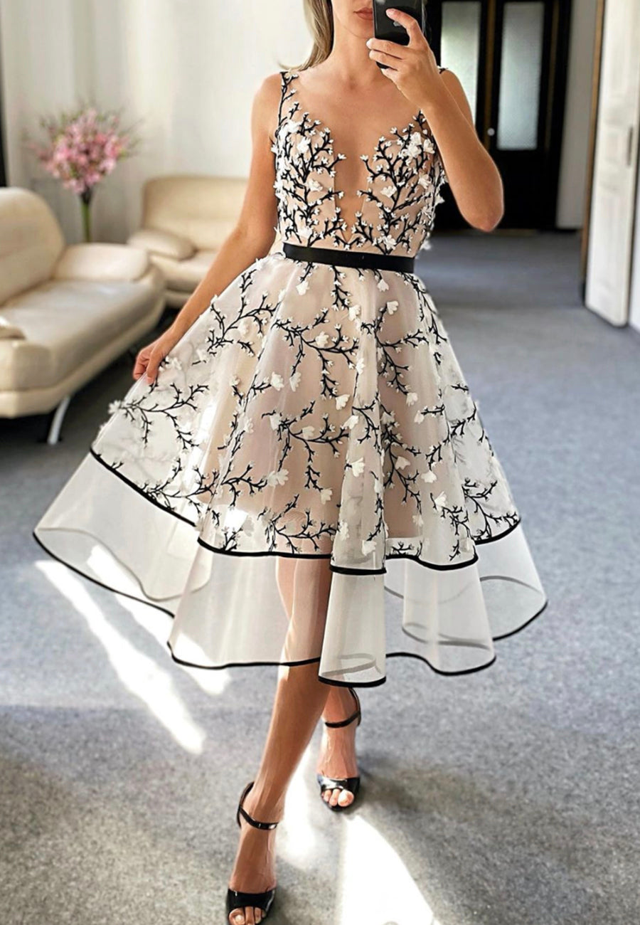 A-Line Lace Short Prom Dresses, Cute Homecoming Dresses