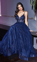 Sheer-Corset Long Prom Ball Gown CD0154