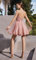 Short Homecoming Dress  CD0213 with Embroidery