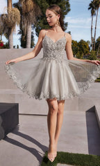 Short Homecoming Dress  CD0213 with Embroidery