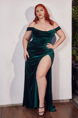 Cinderella Divine CD236C Long Plus Size Prom Dress
