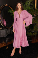 Cinderella Divine CD242S Pleated Chiffon Formal Gown
