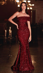 One-Shoulder Long Beaded Prom Dress CD980