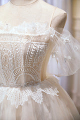 Champagne Sweetheart en dentelle en tulle robe, robe de retour en ligne