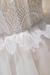 Champagne Sweetheart en dentelle en tulle robe, robe de retour en ligne