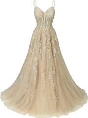 A Line 2024 Lace Violet purple Prom Dresses Lilac Long Formal Dress