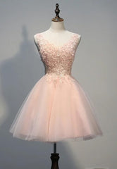 Charmante robe formelle en tulle rose perlé, belles robes de retour à la maison