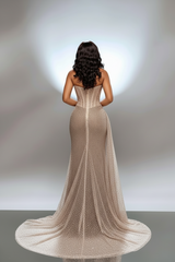Charming Sleeveless Sequined Mermaid Prom Dress with Split
