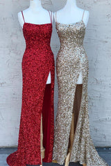 Charming Sparkle Mermaid Evening Dress with Spaghetti-Straps