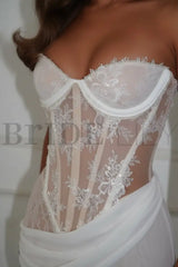 Charming Sweetheart Lace Mermaid Prom Dress Sleeveless