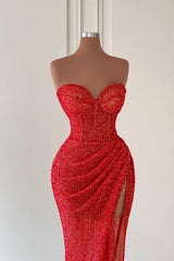 Charmante lieverd mouwloze zeemeermin prom -kleding Long Slit Online