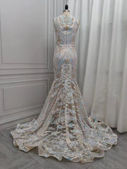 Chic Sequins Mermaid Prom Dresses Sparkle Evening Dresses On Sale