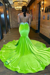Chique mouwloze Backless Mermaid Prom -jurk met kralen
