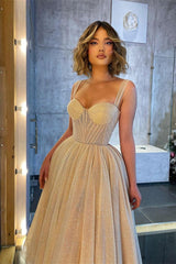 Chic Sweetheart Sequins A Line Prom Dress Tea Length