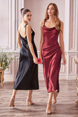 Cinderella Divine BD103 Satin Formal Midi Graduation Dress