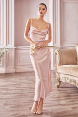 Cinderella Divine BD103 Satin Formal Midi Graduation Dress