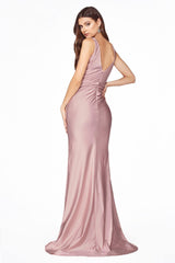 Cinderella Divine C81730 Long Bridesmaids Fitted Stretch Prom Dress Formal