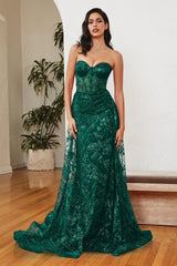 Cinderella Divine CB046 Long Floral Prom Dress