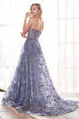 Cinderella Divine CB046 Long Floral Prom Dress