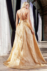 Cinderella Divine CB051 Long Formal Glitter Prom Ball Evening Gown