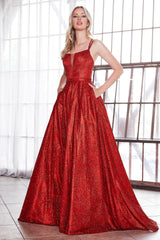 Cinderella Divine CB051 Long Formal Glitter Prom Ball Evening Gown