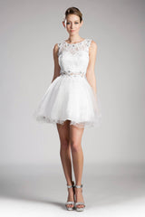 Cinderella Divine CD0117 Homecoming Short Dress Beaded Lace Cocktail Prom