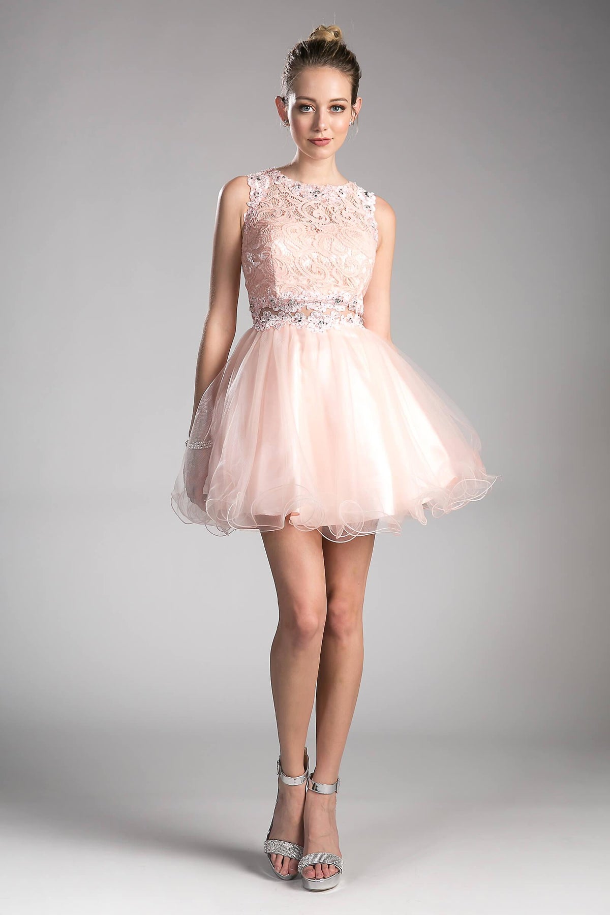 Cinderella Divine CD0117 Homecoming Short Dress Beaded Lace Cocktail Prom
