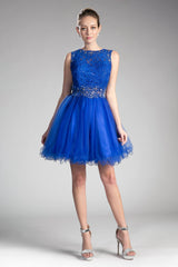 Cinderella Divine CD0117 Homecoming Short Dress Beaded Lace Cocktail Prom