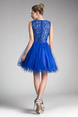 Cinderella Divine CD0117 Homecoming Short Dress Beaded Lace Cocktail Prom