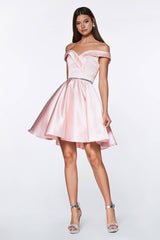 Cinderella Divine CD0140 Short Off the Shoulder Graduation Dress