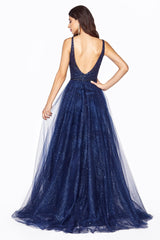 Cinderella Divine CD0150 Long Prom Sleeveless Formal Evening Beaded Dress