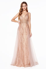 Cinderella Divine CD0152 Long Formal Glitter Prom Dress