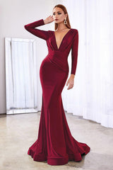Cinderella Divine CD0168 Long Sleeve Fitted Formal Dress
