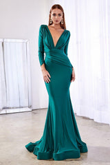 Cinderella Divine CD0168 Long Sleeve Fitted Formal Dress