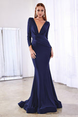 Cinderella Divine CD0168 Long Sleeve Fitted Formal Dress