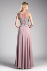 Cinderella Divine CD2635 Long Jewel Embellished Formal Prom Gown