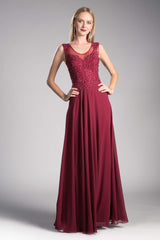Cinderella Divine CD2635 Long Jewel Embellished Formal Prom Gown