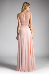 Cinderella Divine CD2635 Long Jewel Embellished Formal Prom Gown