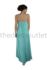 Cinderella Divine CD7455 Strapless Chiffon Empire Waist Prom Dress