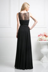 Cinderella Divine CD7458 Long Chiffon Empire Waist Formal Prom Dress