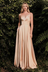 Cinderella Divine CD7472 Long Slit Prom Gown Evening Dress