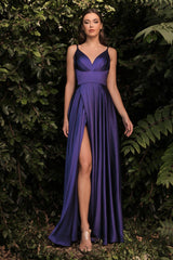 Cinderella Divine CD7472 Long Slit Prom Gown Evening Dress
