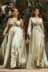 Cinderella Divine CD7475 Formal Long Sleeve Dress Evening Gown