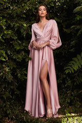 Cinderella Divine CD7475 Formal Long Sleeve Dress Evening Gown