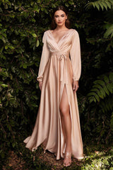 Cinderella Divine CD7475 Formal Long Sleeve Dress Evening Gown