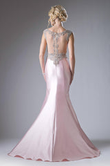 Cinderella Divine CD8990 Prom Long Cap Sleeve Mermaid Evening Dress
