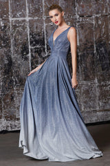 Cinderella Divine CD9174 Prom Long Metallic Glitter Ombre Evening Dress