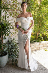 Cinderella Divine CD930 Off Shoulder Long Wedding Dress