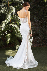 Cinderella Divine CD937W Mermaid Illusion Wedding Dress