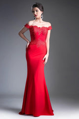 Cinderella Divine CF158 Long Off Shoulder Formal Prom Dress Gown